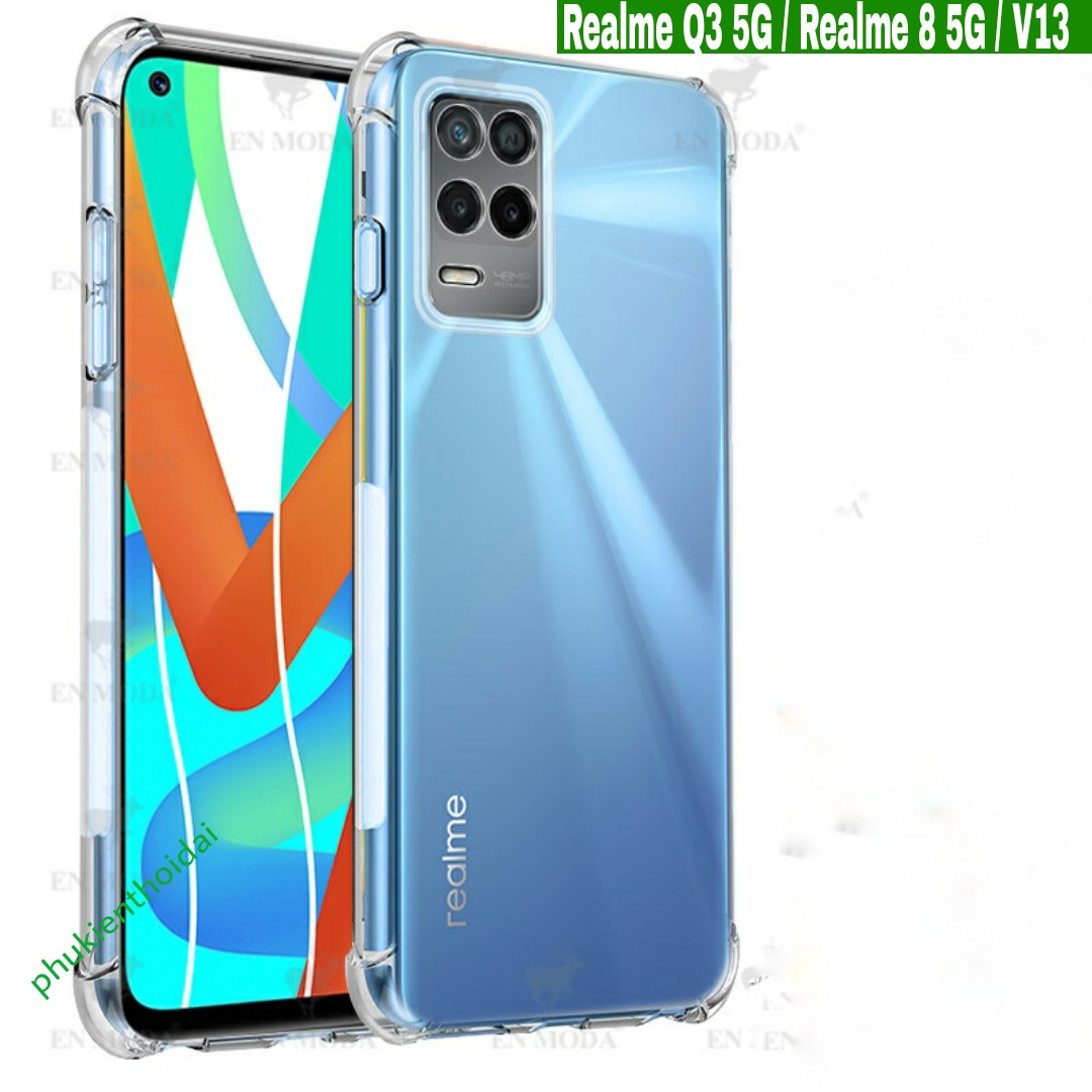 ỐP REALME 8 5G / REALME Q3 / V13 DẺO TRONG LỒI 4 GÓC CHỐNG SỐC