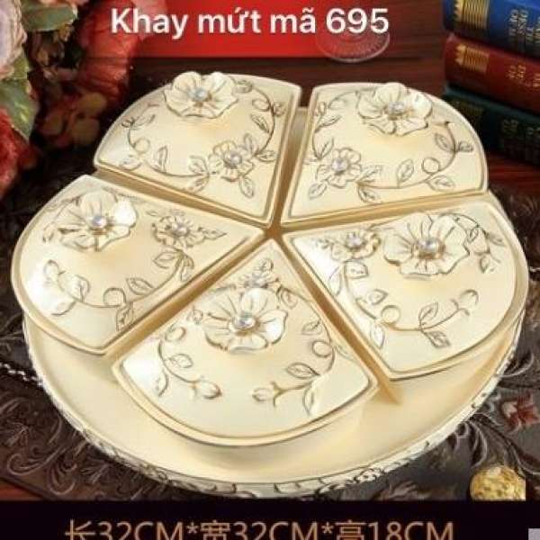 Khay mứt kẹo sứ sương cao cấp 668