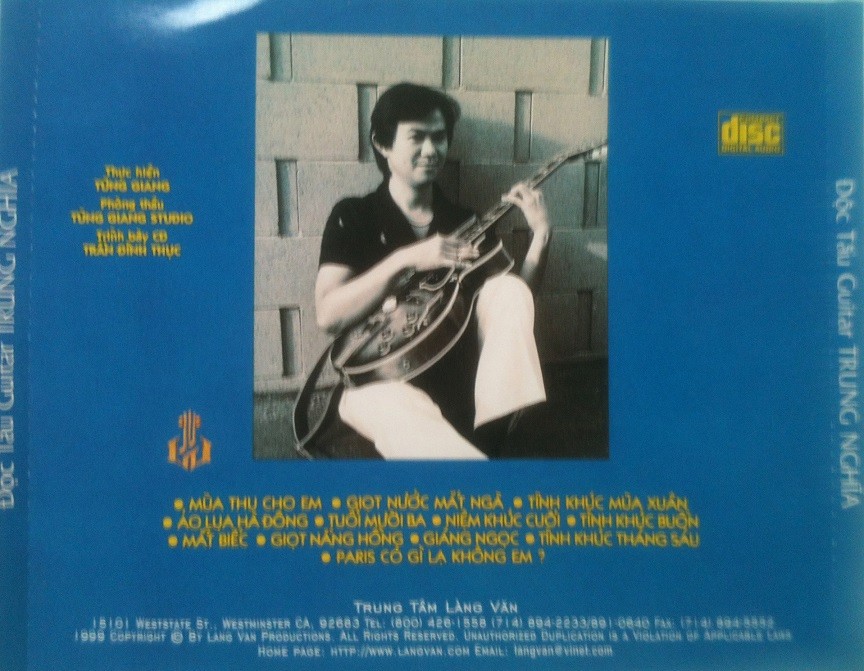 [MDCD] Bộ 2 Đĩa CD Độc Tấu Guita Trung Nghĩa