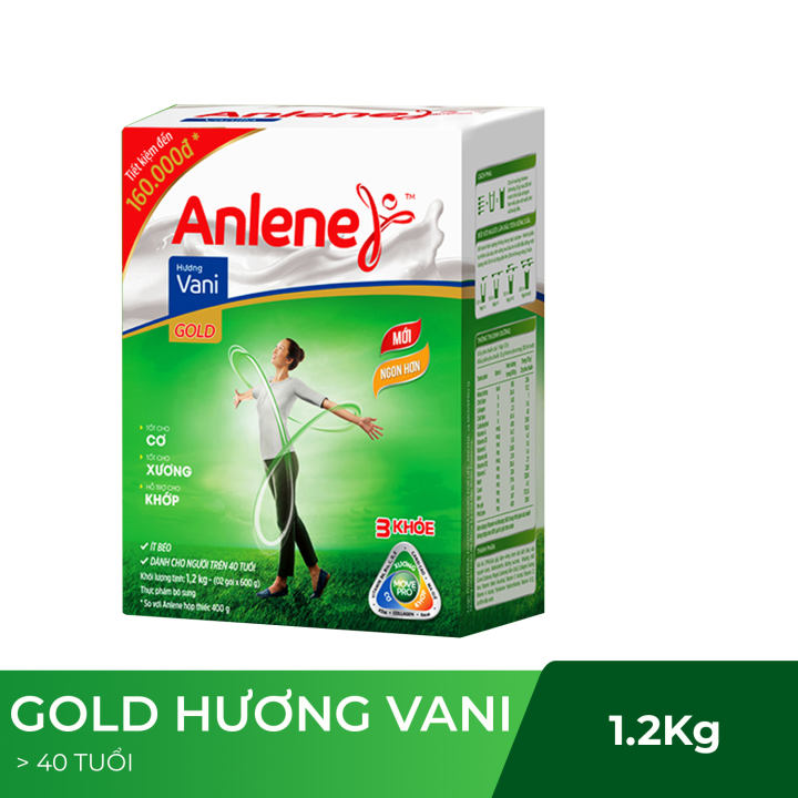 Hộp giấy sữa bột Anlene Gold Movepro Vanilla 1.2KG