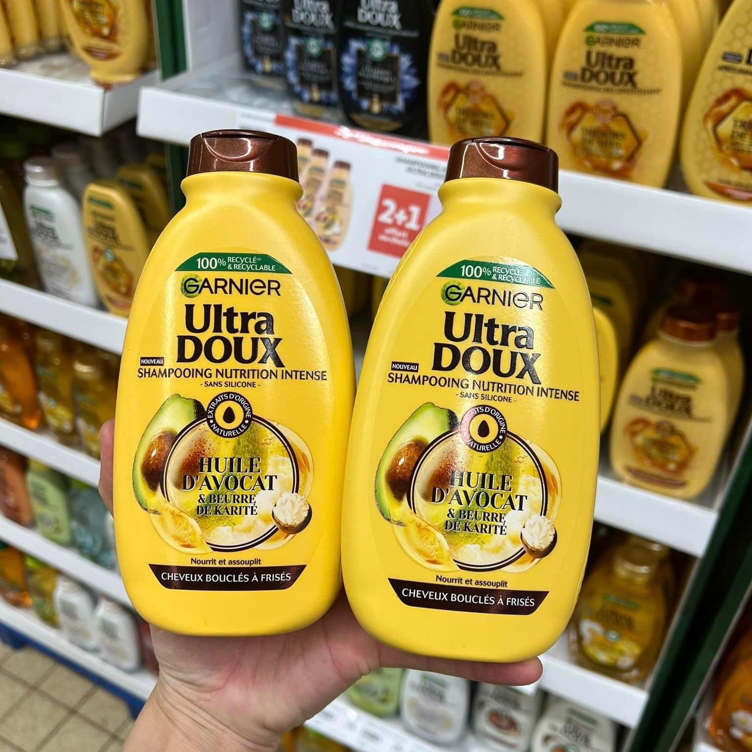 Mẫu mới - dầu gội đầu bơ garnier ultra doux pháp 300ml