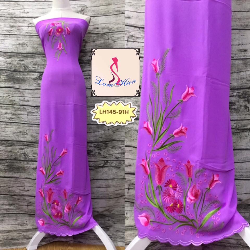 Vải áo dài thêu chân (230 sale còn 159k/áo, size to 169k/áo) LH145