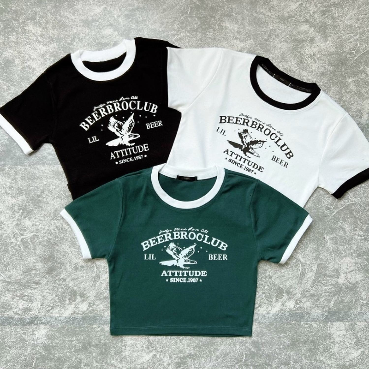 Áo Croptop Thun Gân Ôm Body