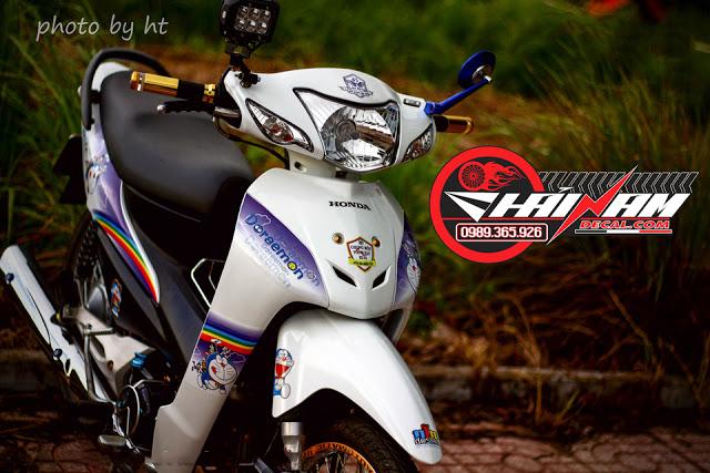 Tem Trùm Wave Alpha Trắng Tím Doraemon