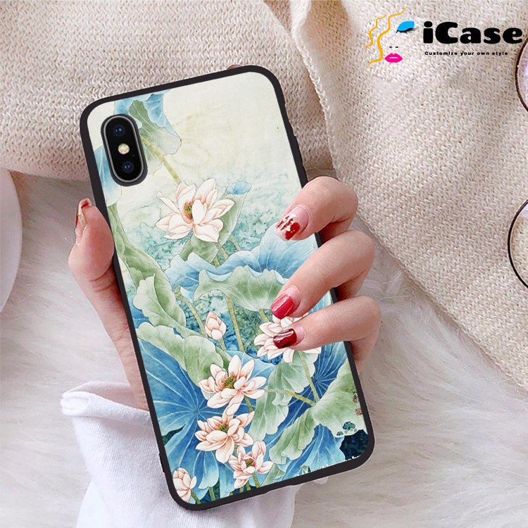 Ốp lưng iPhone X viền dẻo TPU BST Sen