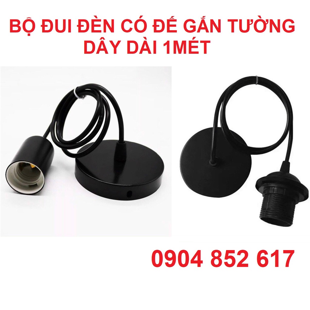 Bộ đế ốp đèn thả đui dây dài 1m cùng ốp trần