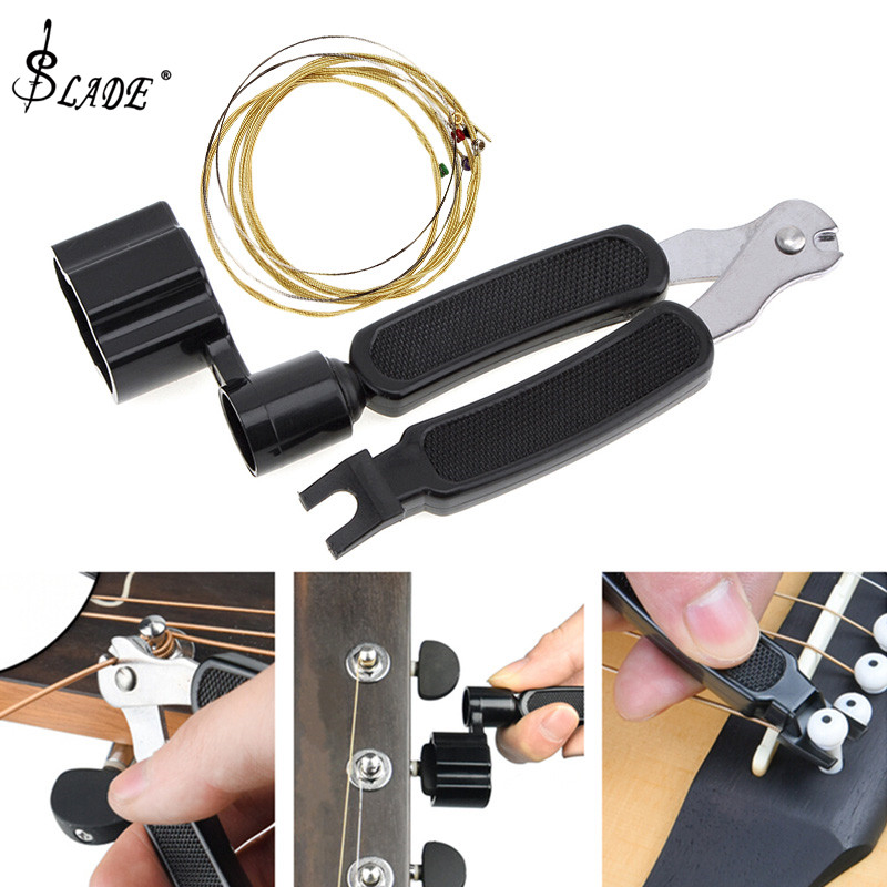 SLADE Acoustic Guitar String + Replace String Tool with 3 IN 1 Multifunctional Guitar Winder String Cutter Pin Puller