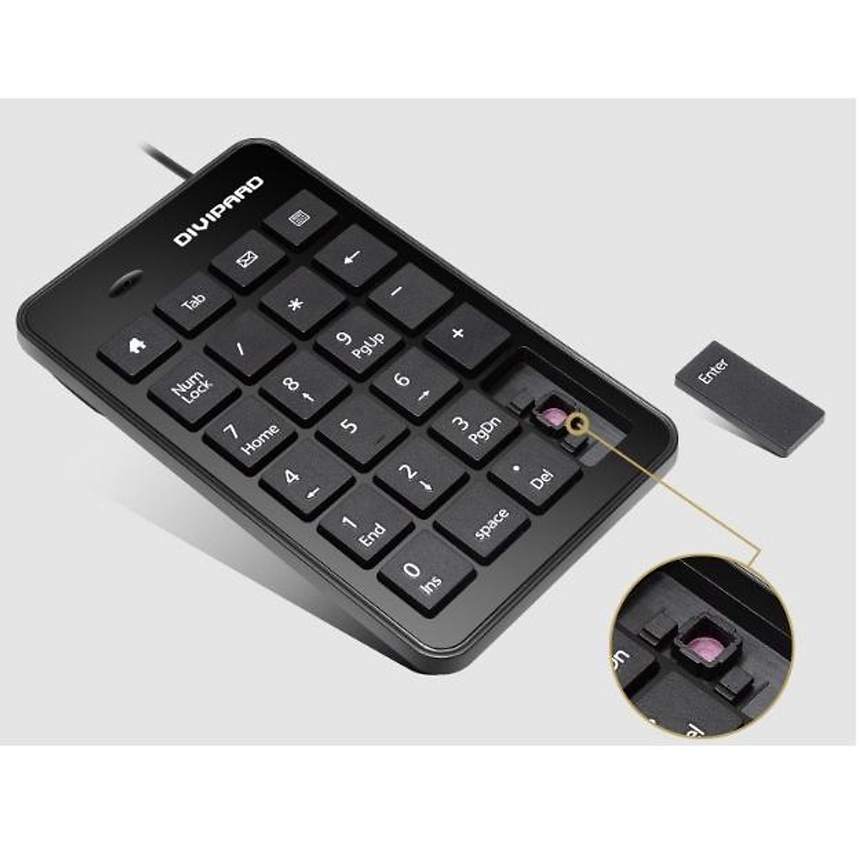 Bàn phím số có dây Divipard d500 cổng kết nối USB-JL