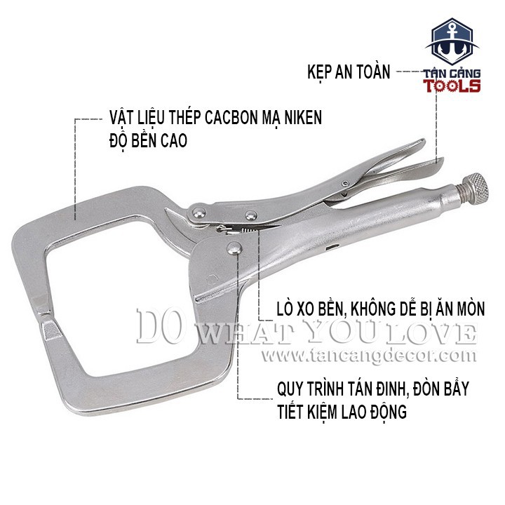 Kẹp Nhanh C Đầu Nhọn Độ Mở 9 Cm Tactix 200623
