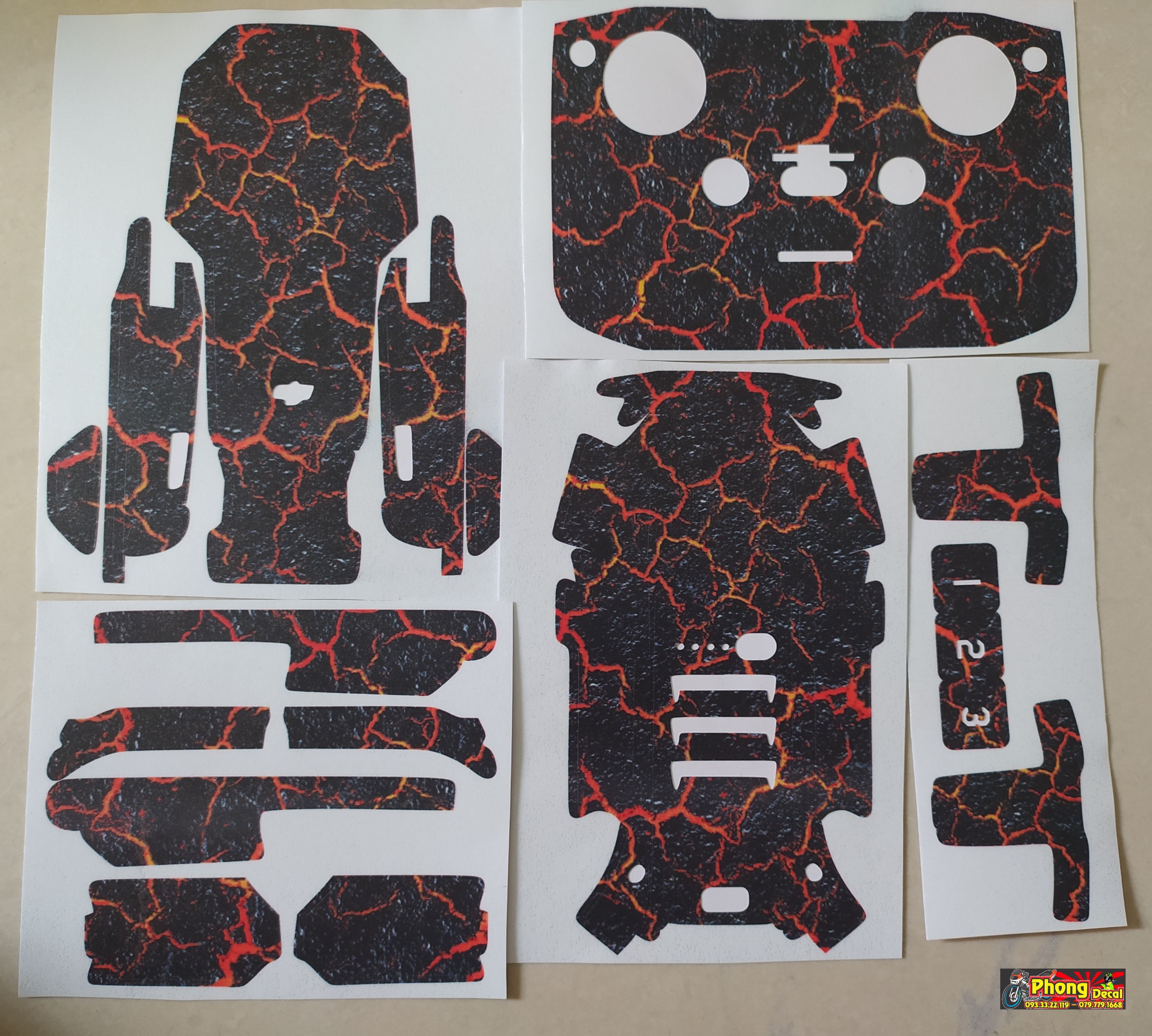 Skin Decal Dán Flycam Dji Mavic Mini 2 - Full Body Version Núi Lửa Dung Nham ( Không Có Máy Bay Đi Kèm )