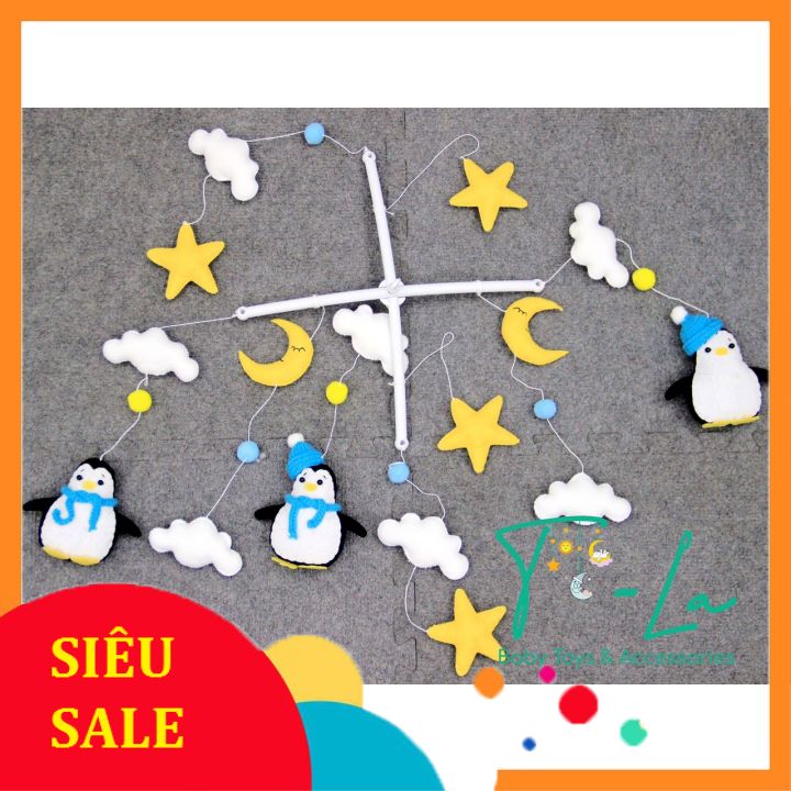 Treo nôi cũi handmade hình chim cánh cụt