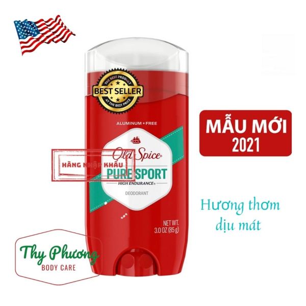 [HCM]Sáp khử mùi Old Spice Pure Sport 85g (Sáp xanh trong - khử mùi) - Nhập khẩu chính hãng từ Mỹ