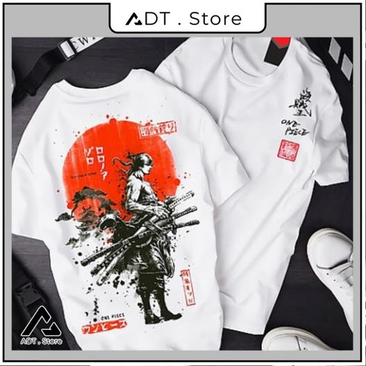 Áo thun nam nữ one piece zoro att-01, áo thun anime manga one piece monkey d. luffy unisex nam nữ