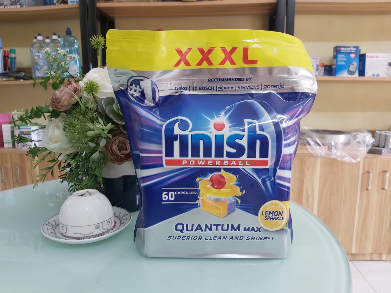 Viên rửa bát Finish Quantum Max túi 60 viên [Hàng Đức]