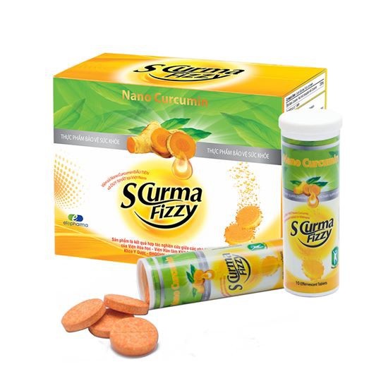 Viên sủi Nano curcumin scurma fizzy - Tốt cho người đau dạ dày
