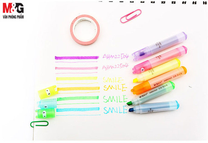 [HCM]Bộ 6 bút dạ quang M&G AHM22504 dễ thương