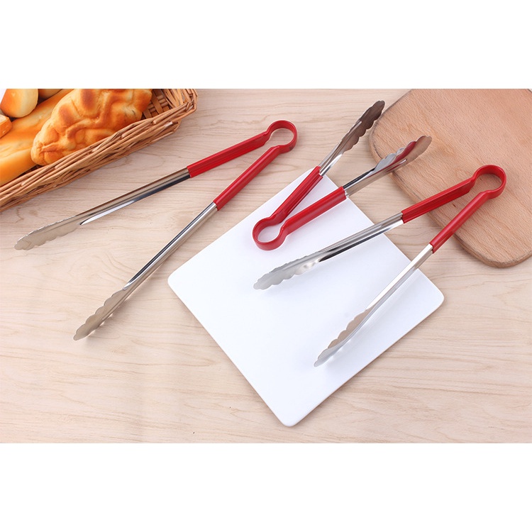 Kẹp gắp thức ăn inox cán đỏ - Đồ Dùng Nhà Bếp