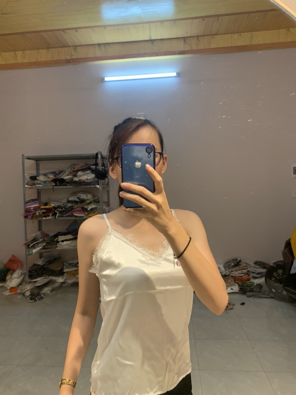 Áo 2 Dây Phi Lụa Phối Ren,Áo 2 Dây ,LY STORE