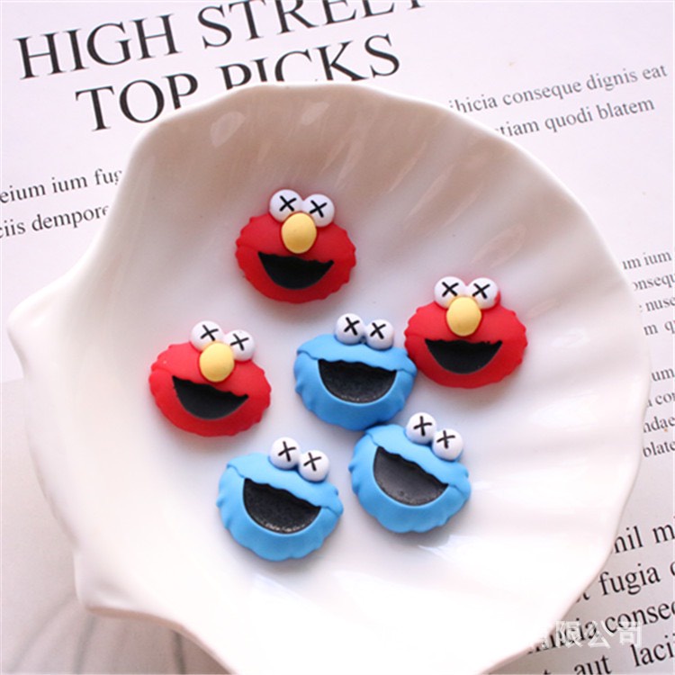 Charm (C149) slime/ Dụng Cụ Charm Trang Trí [Ko Keo & Nút] Hình Cookie Monster
