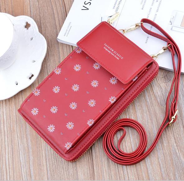 Ví nữ mini da cầm tay đeo chéo họa tiết DTHC15