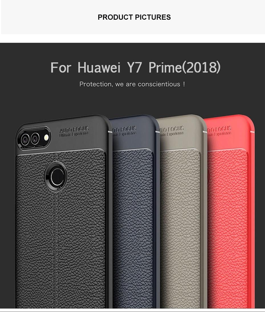 Ốp Lưng Silicon Vân Da Cho Huawei Y7 Prime (2018) - Auto Focus