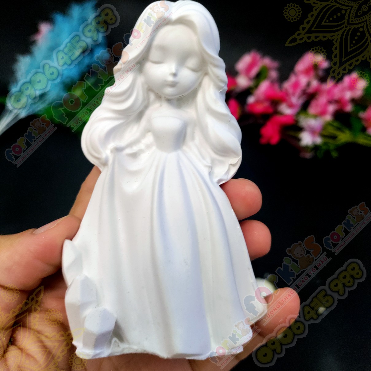 Model selection coloring statue, DISNEY PRINCESS, 4 styles, L size, gypsum statue (without color), coloring statue, child's toy