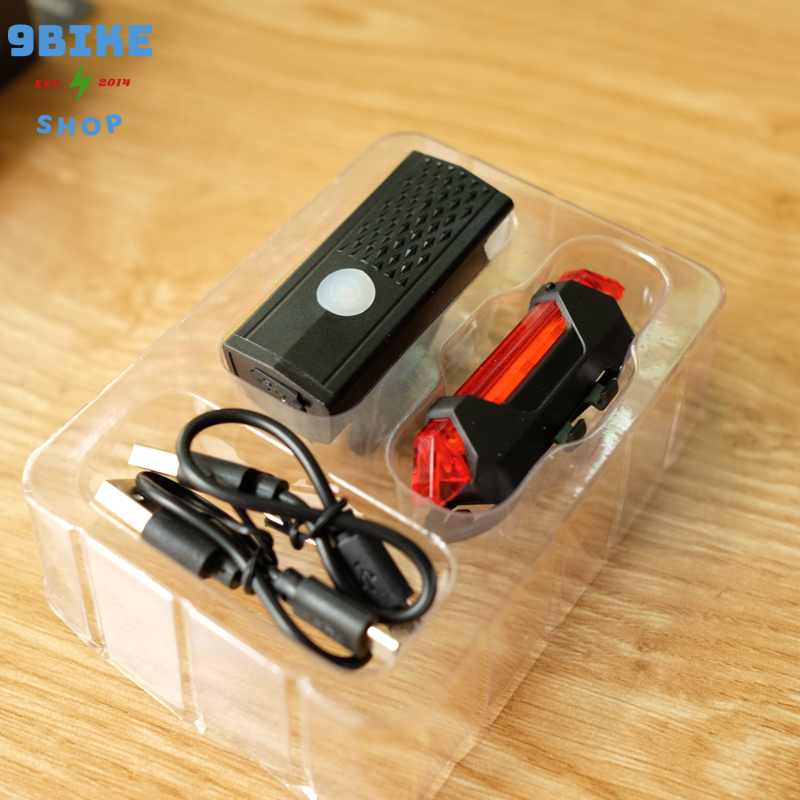 Đèn led xe đạp combo trước sau sạc USB DC- 2218