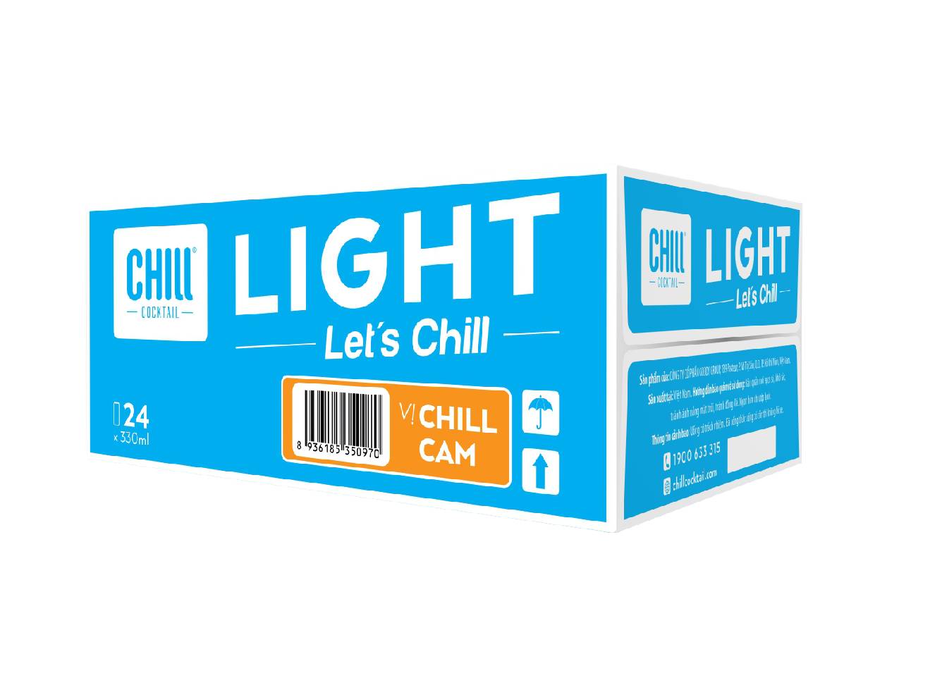 Thùng 24 lon Chill Cocktail vị Cam 330ml/lon (độ cồn 3%)