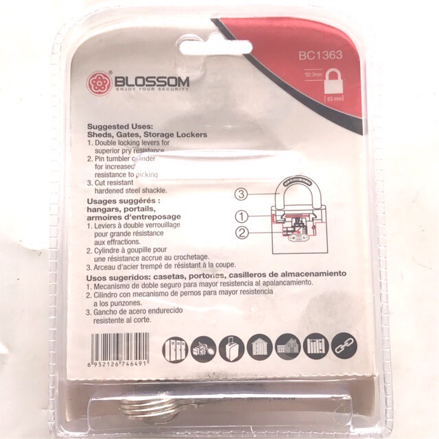 Ổ khoá bấm BLOSSOM 60mm chính hãng