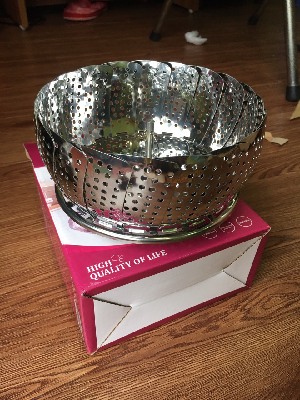 Vỉ hấp cách thủy gấp gọn,xửng hấp inox size 30cm