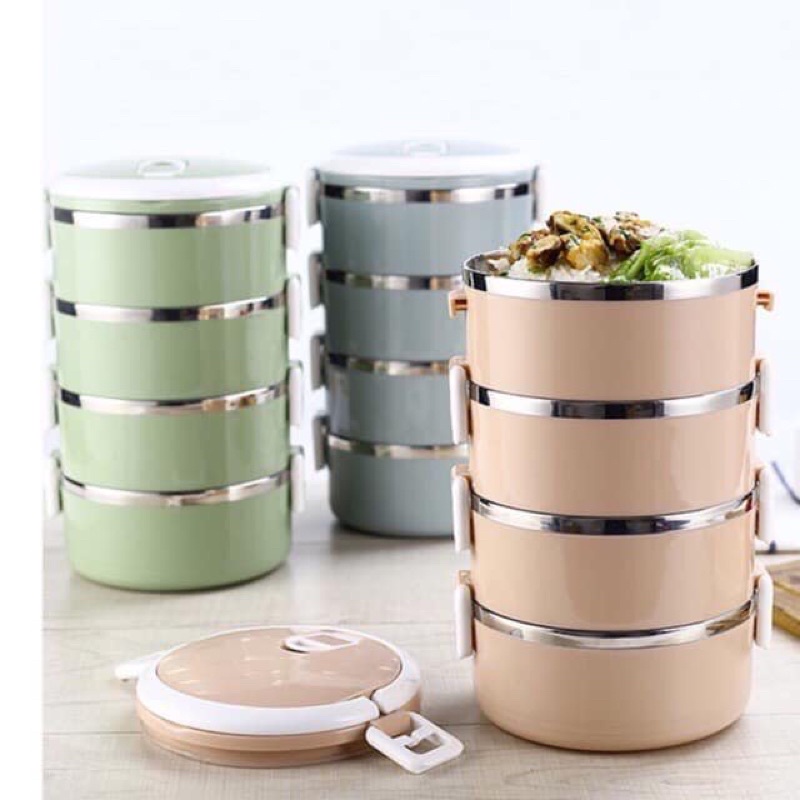 CẶP LỒNG CƠM INOX GIỮ NHIỆT LÚA MẠCH 4 TẦNG