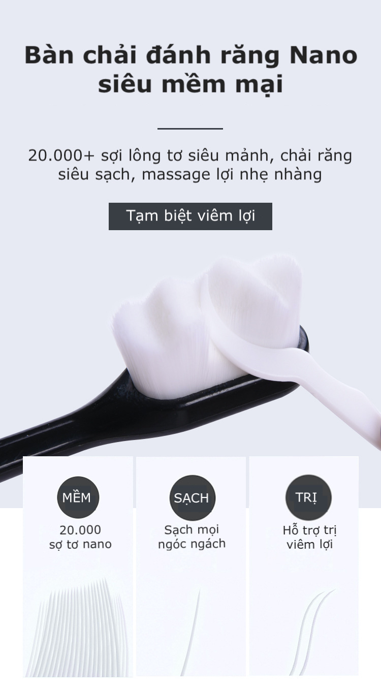 Bàn Chải Đánh Răng Siêu Mịn Triệu Tơ