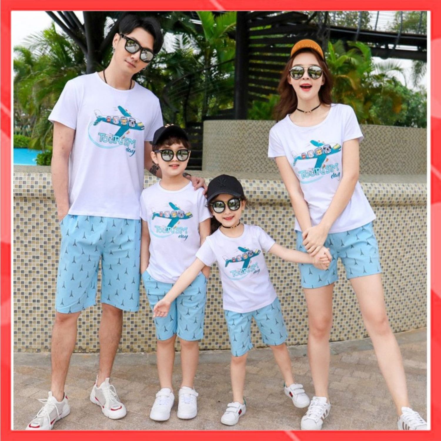 Áo gia đình Familylove - Đồng Phục đi biển nhóm, gia đình Tourism Day