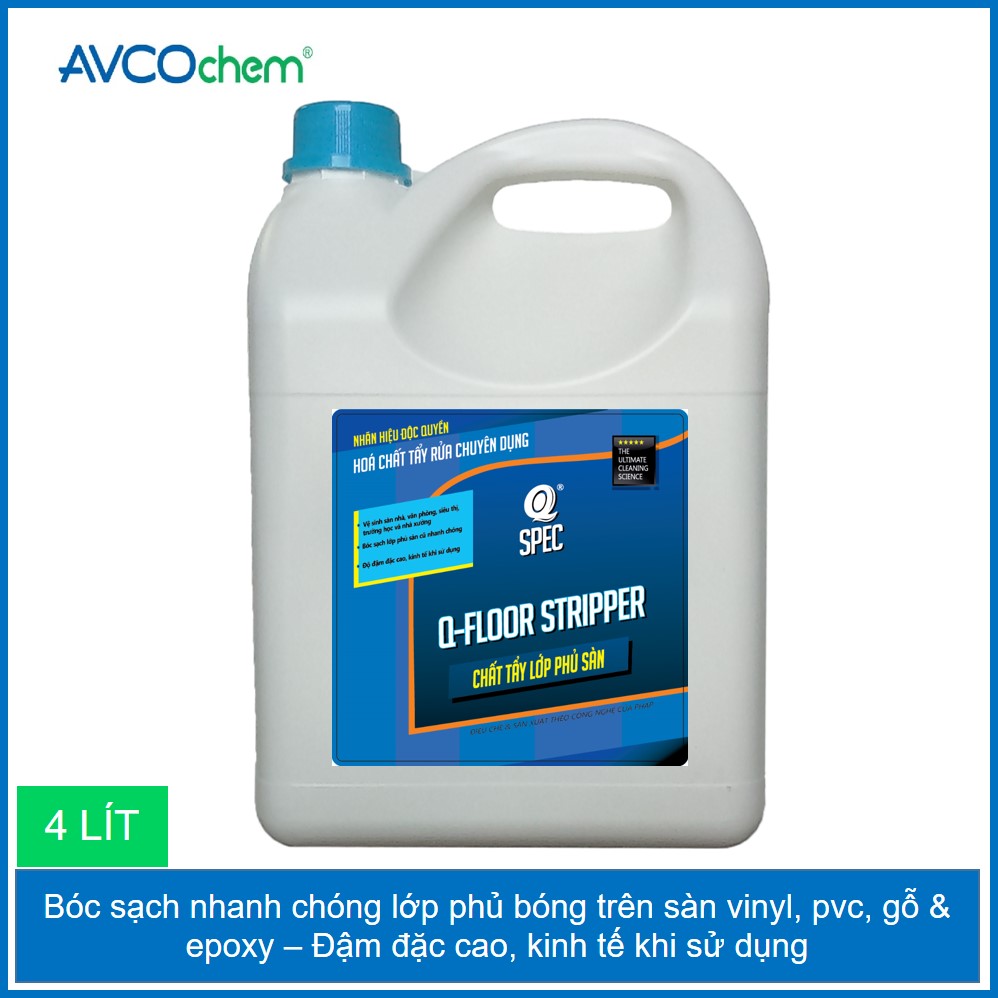 Chất Tẩy Phủ Bóng Sàn Q-FLOOR STRIPPER - 4 liter can - AVCOchem - Q-SPEC
