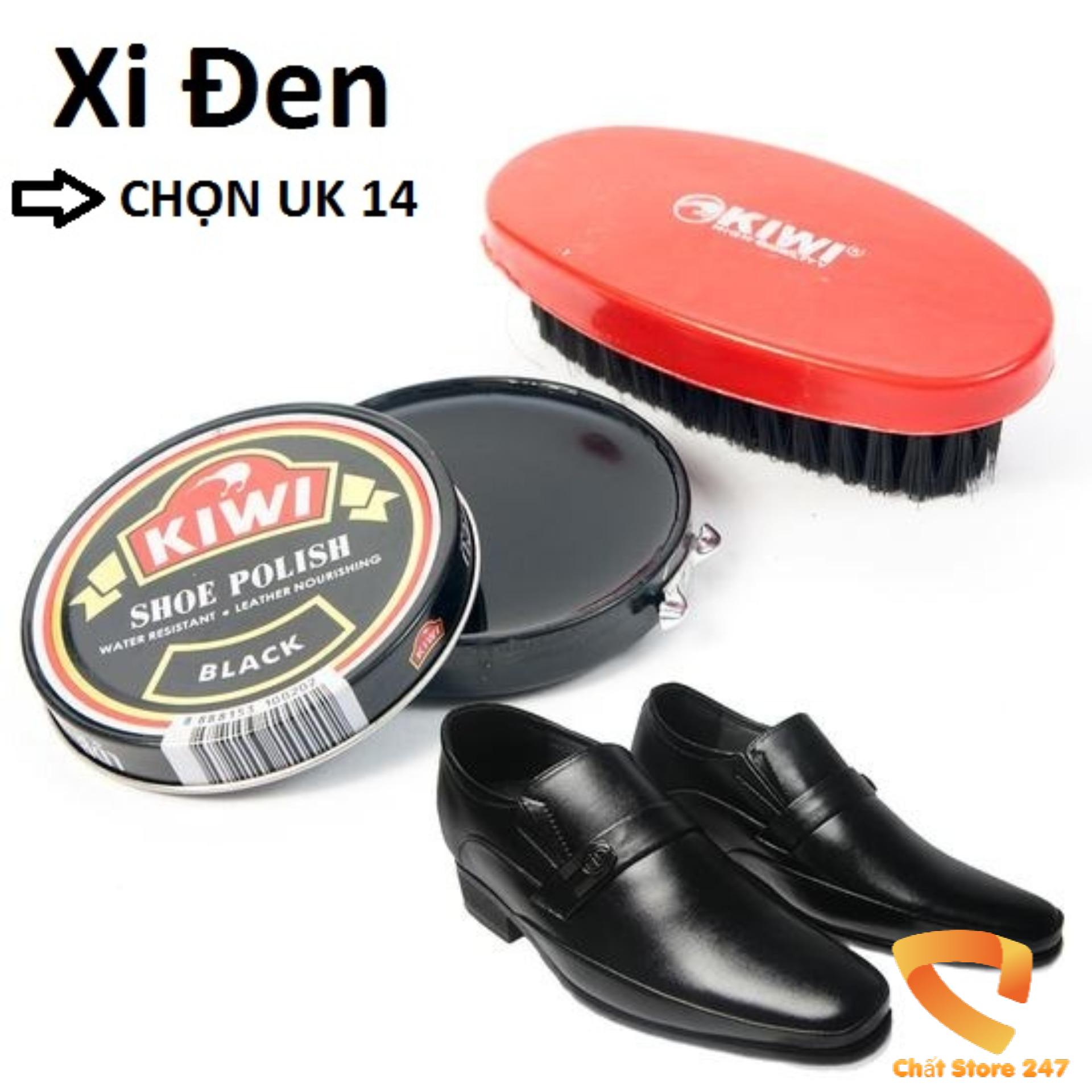 Combo Hộp Xi Đánh Giày Kiwi + Bàn Chải ( xi đen)