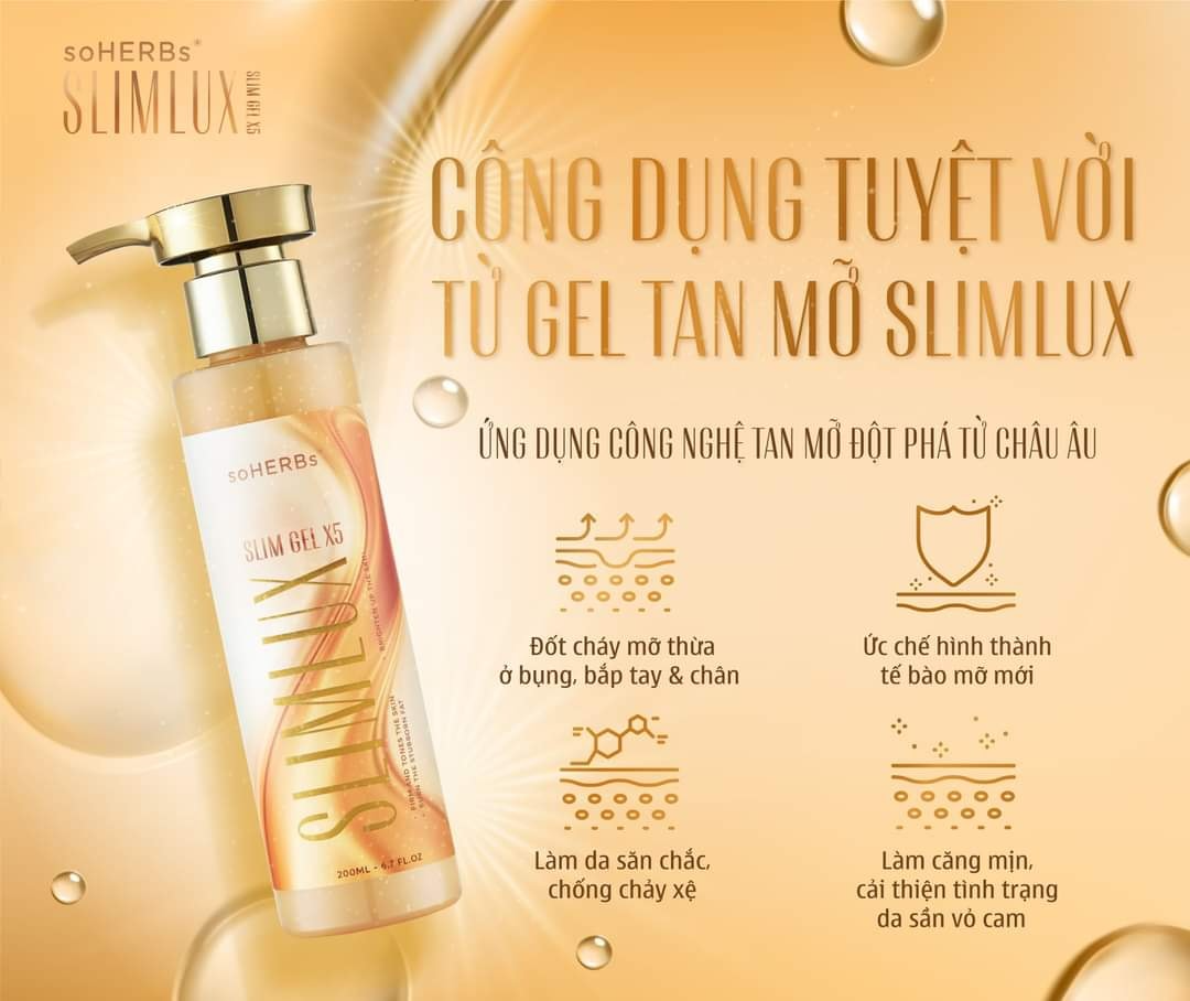 [HCM]Gel tan mỡ x5 Slim Lux Soherbs GIẢM BÉO
