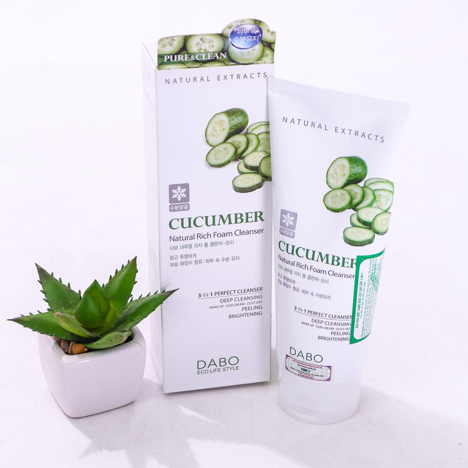 Sữa rửa mặt hàn quốc dabo dưa leo cao cấp 3-in-1