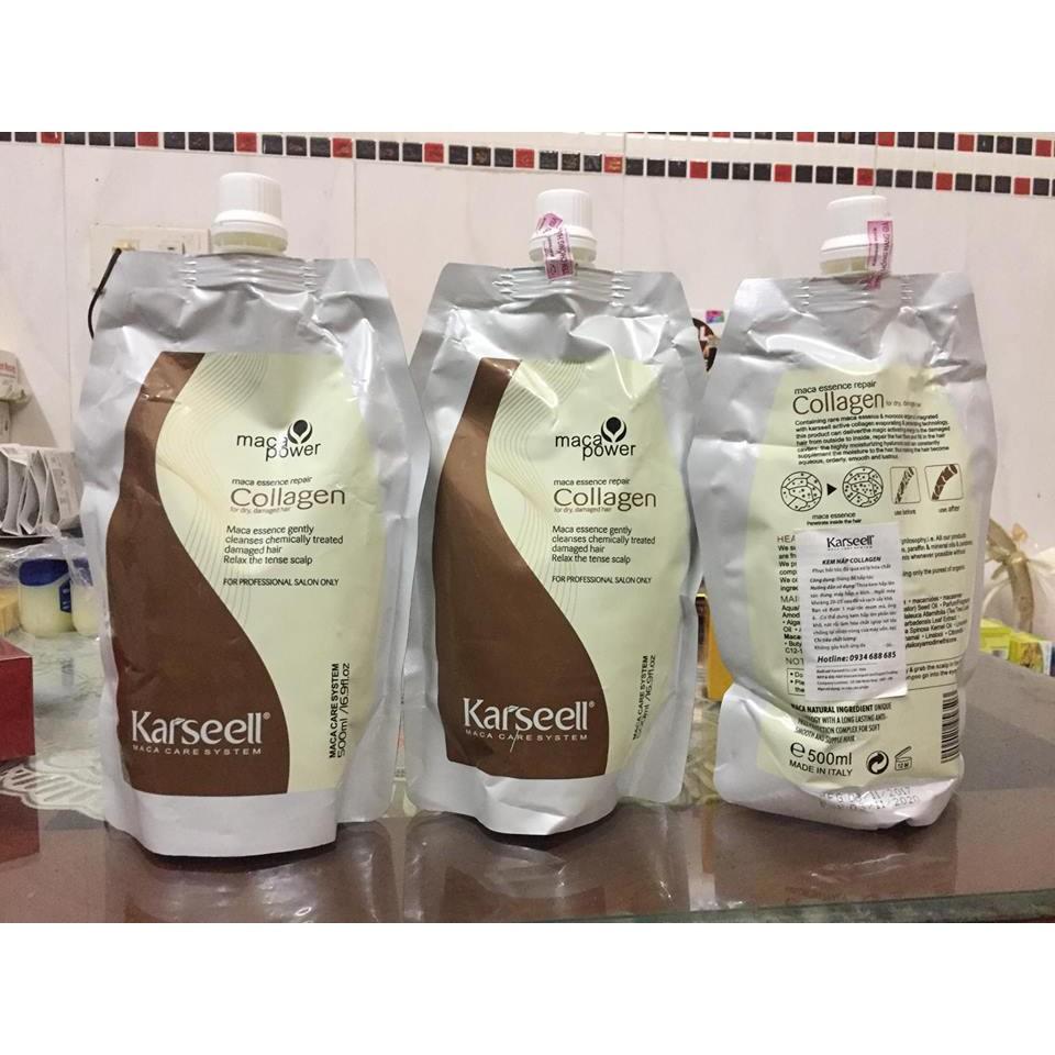 [HCM]Hấp phục hồi Tóc Collagen Karseell Maca