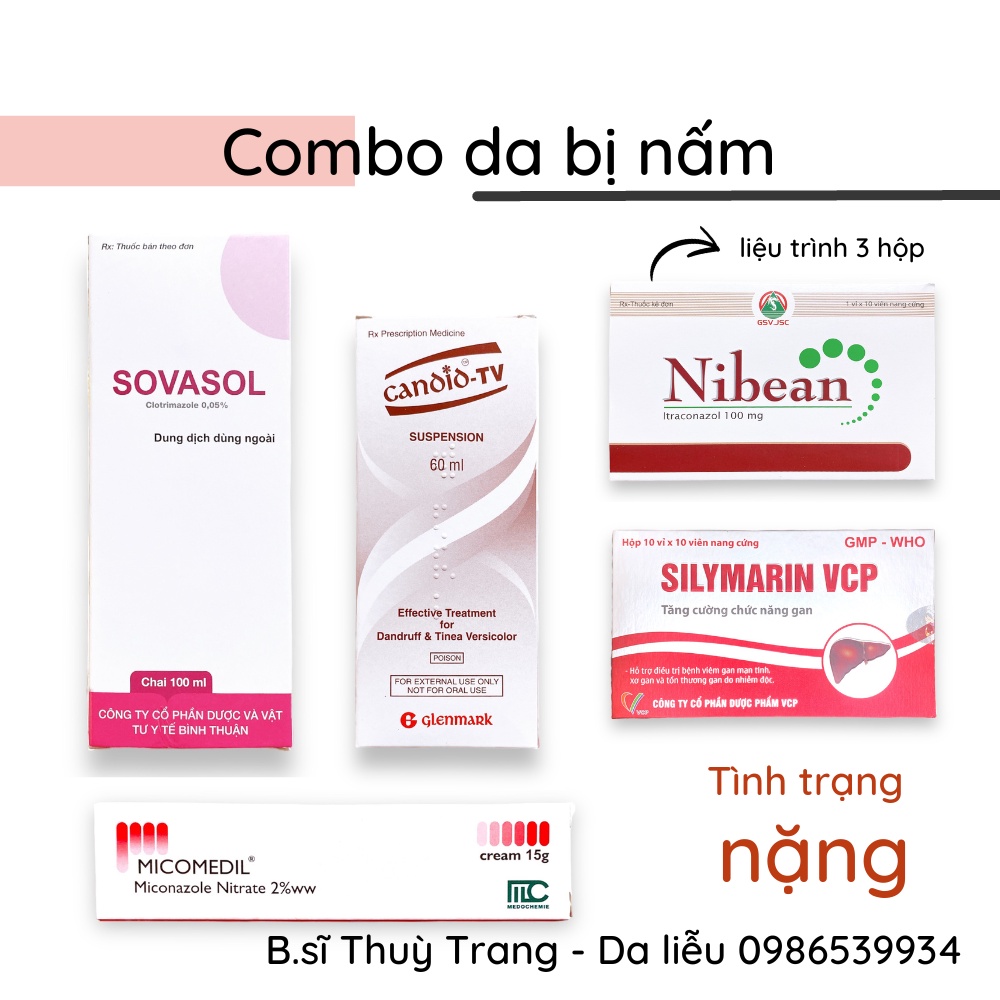 Combo cho da bị nấm