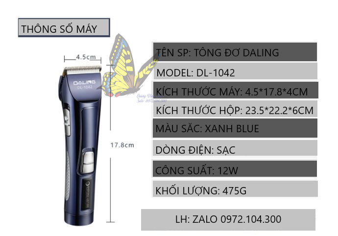 Tông đơ cắt tóc Daling Dl-1042