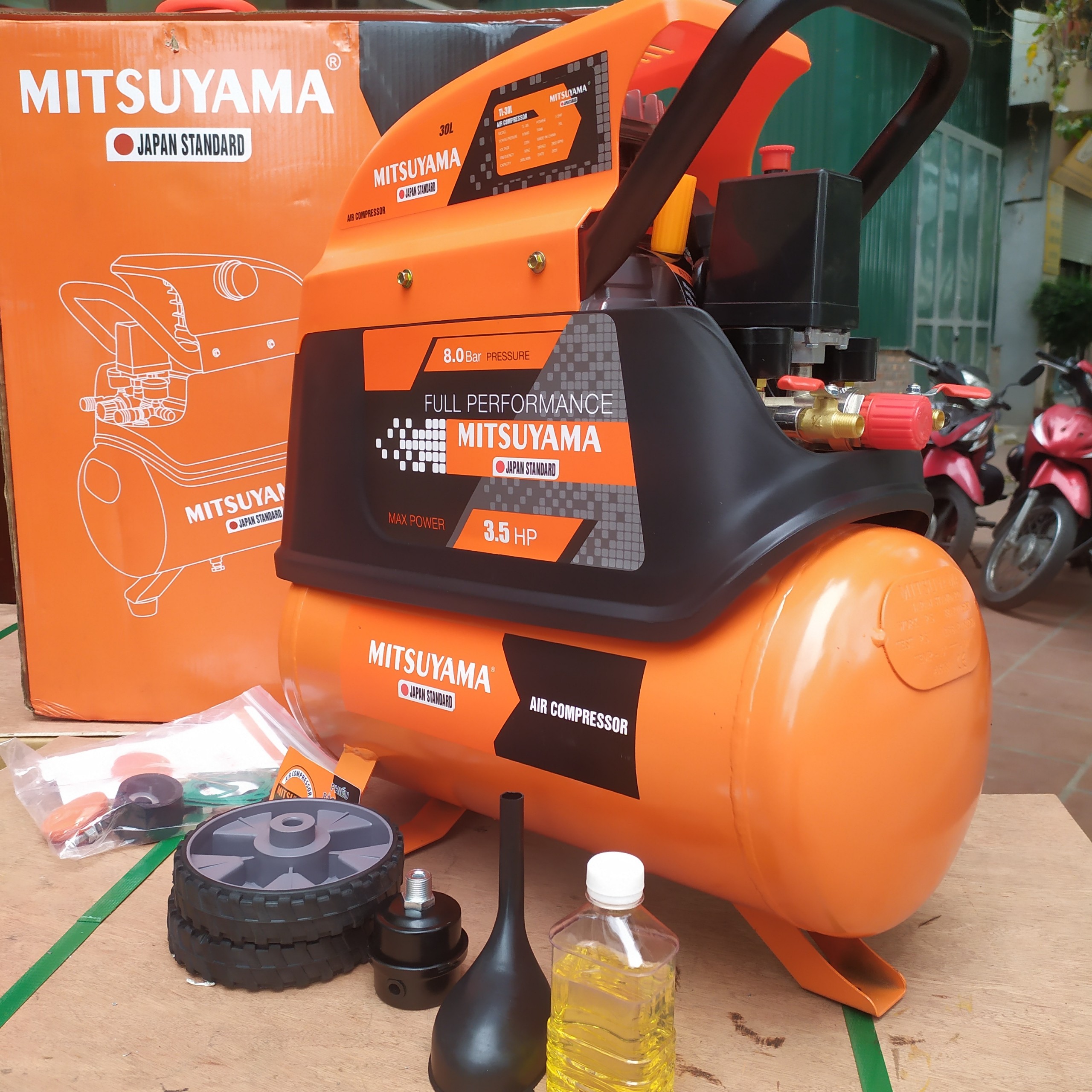 Máy Nén Khí Có Dầu Mitsuyama 3.5HP 30L
