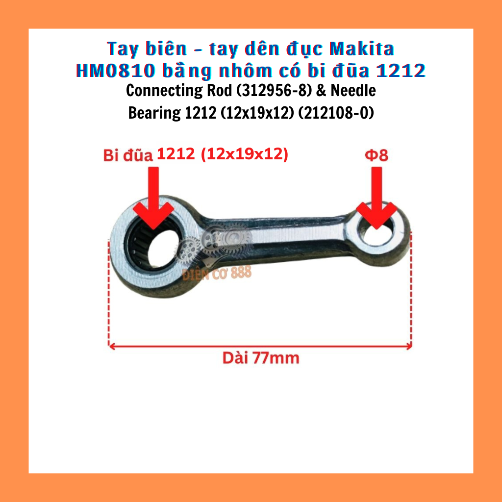 Tay biên - tay dên nhôm makita 0810 có bi đũa 1212