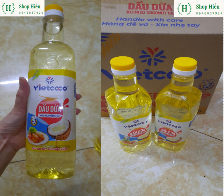 Dầu ăn dừa Vietcoco 1L (100% nguyên chất )