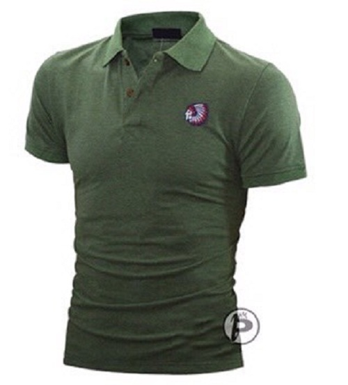 Áo thun nam có cổ thêu đầu thổ dân cực bắt mắt - hemshop