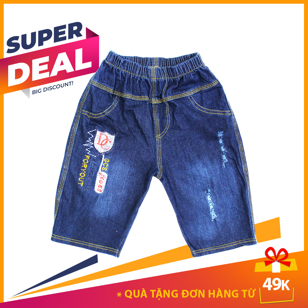 Quần lửng Jean bé trai chất vải mềm mại - Mẫu ngẫu nhiên size 8-37kg