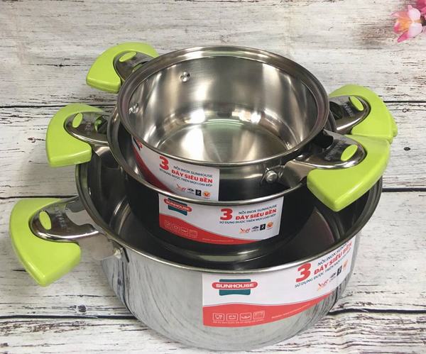Bộ nồi inox 3 đáy SUNHOUSE SH336
