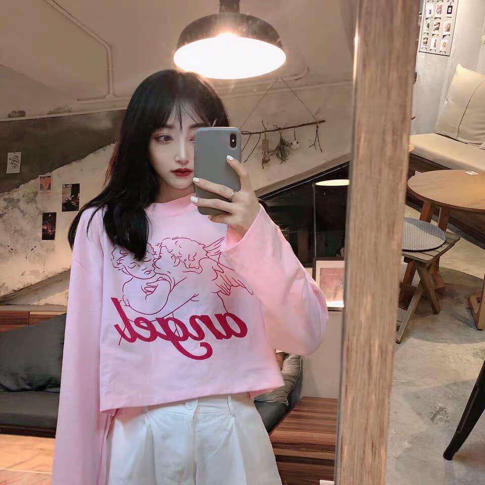 [HCM]Áo croptop nữ in hình ANGEL cực hot