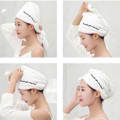 Khăn bông cotton ủ tóc, khăn quấn tóc siêu thấm hút JuFy