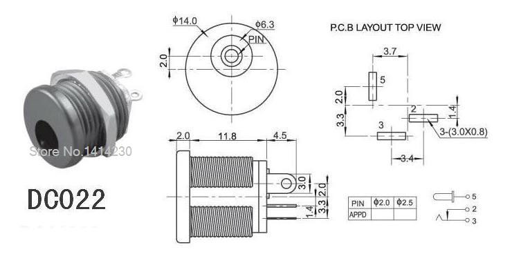 Combo 10 Jack nguồn DC 5.5x2.1mm có ren ốc DC-022 DC022