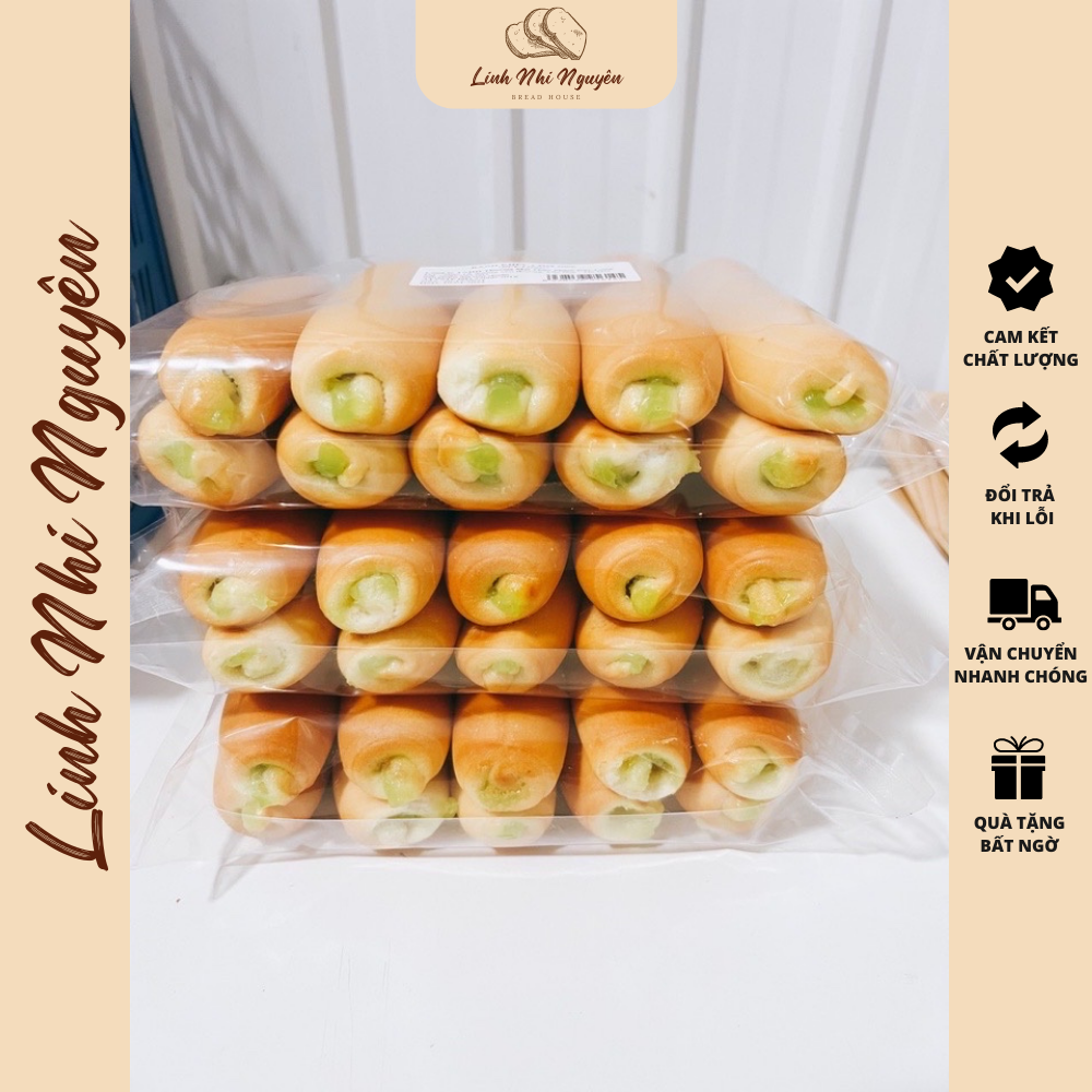 Set bánh mì khúc nhân cốm đức long 200gram - 10 chiếc